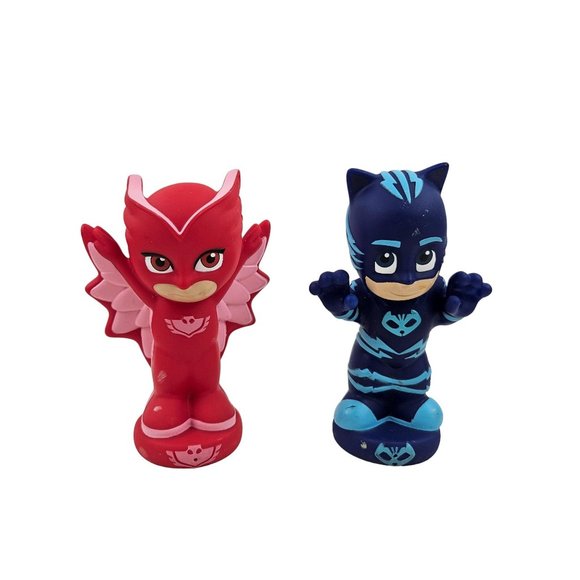 PJ Masks Bath Toy Set Catboy Owlette Water Toys Red Blue Action Figures - Picture 1 of 12